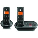 Telefon stacjonarny bezprzewodowy zestaw 2 szt. Motorola E212 czarny