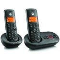Telefon stacjonarny bezprzewodowy zestaw 2 szt. Motorola E212 czarny