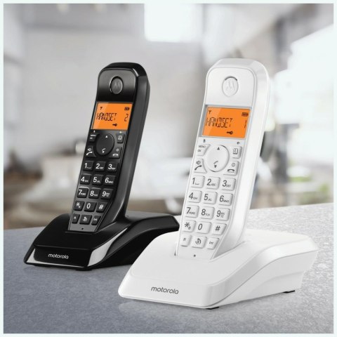 Telefon stacjonarny bezprzewodowy zestaw 2 szt. Motorola S1202 czarny biały