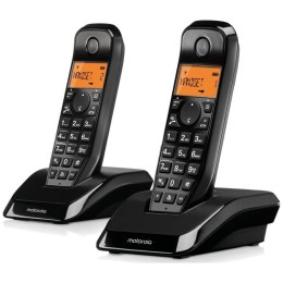 Telefon stacjonarny bezprzewodowy zestaw 2 szt. Motorola S1202 czarny