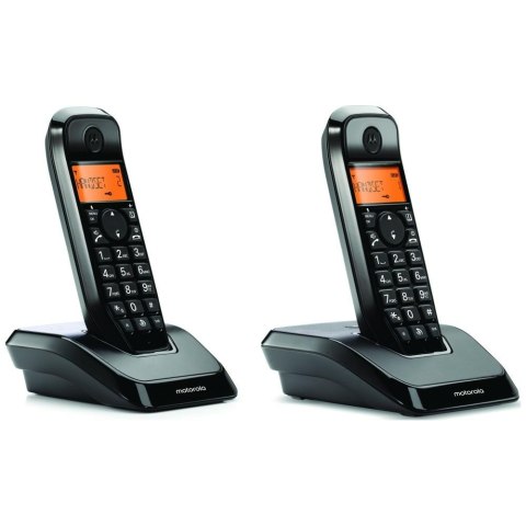 Telefon stacjonarny bezprzewodowy zestaw 2 szt. Motorola S1202 czarny