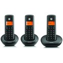 Telefon stacjonarny bezprzewodowy zestaw 3 szt. Motorola E203 czarny