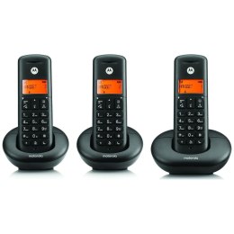 Telefon stacjonarny bezprzewodowy zestaw 3 szt. Motorola E203 czarny