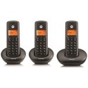 Telefon stacjonarny bezprzewodowy zestaw 3 szt. Motorola E203 czarny