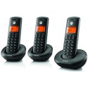 Telefon stacjonarny bezprzewodowy zestaw 3 szt. Motorola E203 czarny