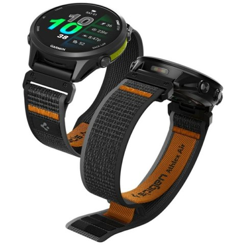 Pasek Spigen Athlex Air Quickfit do Garmin 22 mm czarno pomarańczowy
