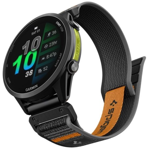Pasek Spigen Athlex Air Quickfit do Garmin 22 mm czarno pomarańczowy
