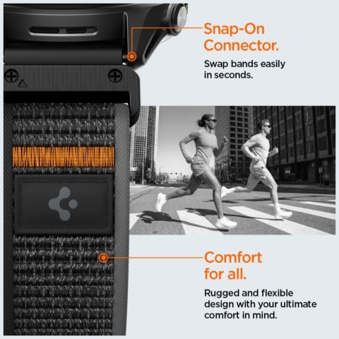 Pasek Spigen Athlex Air Quickfit do Garmin 22 mm czarno pomarańczowy