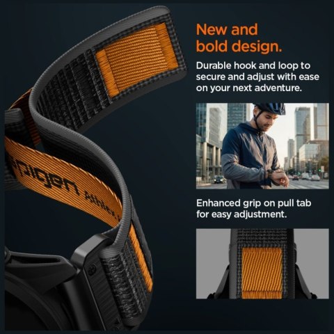 Pasek Spigen Athlex Air Quickfit do Garmin 22 mm czarno pomarańczowy