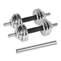 REBEL ACTIVE Chromowane hantle regulowane w walizce 15 kg z gryfem