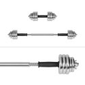 REBEL ACTIVE Chromowane hantle regulowane w walizce 15 kg z gryfem