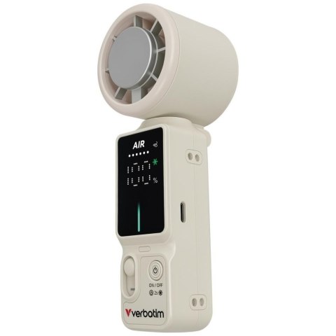 Ręczny wiatrak Verbatim Cool `n` Go Ice Touch Pro biało srebrny 32348