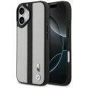Etui BMW M Perforated Stripe Logo MagSafe do iPhone 17 szary