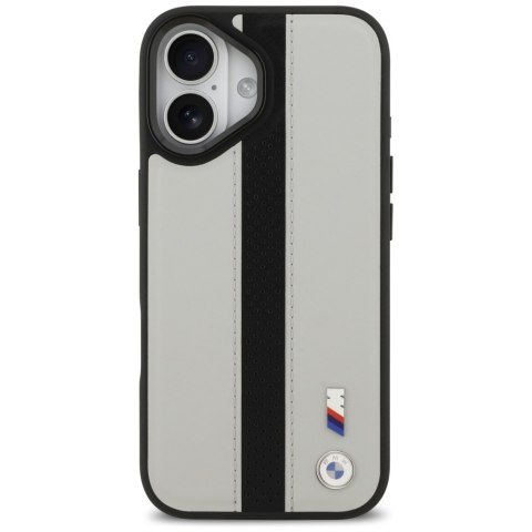 Etui BMW M Perforated Stripe Logo MagSafe do iPhone 17 szary