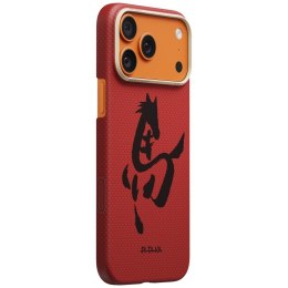 Etui PITAKA Edge Case Ink Horse Painting do iPhone 17 Pro Max cinnabar