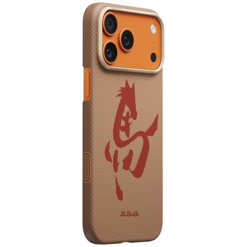 Etui PITAKA Edge Case Ink Horse Painting do iPhone 17 Pro Max złoto jadeitowy