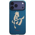 Etui PITAKA Edge Case Ink Horse Painting do iPhone 17 Pro azure green