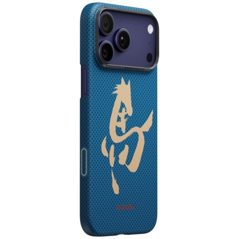 Etui PITAKA Edge Case Ink Horse Painting do iPhone 17 Pro azure green
