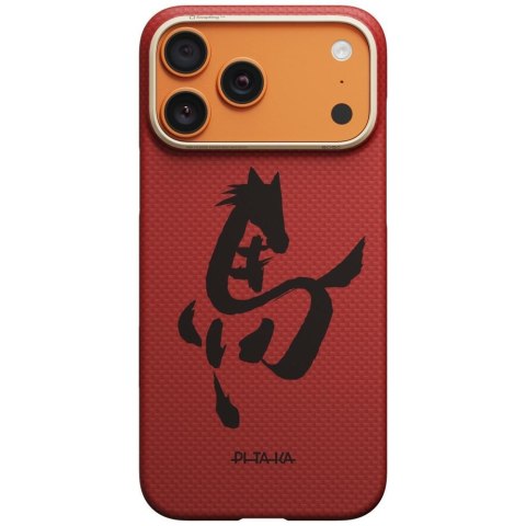 Etui PITAKA Edge Case Ink Horse Painting do iPhone 17 Pro / 18 Pro cinnabar