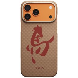 Etui PITAKA Edge Case Ink Horse Painting do iPhone 17 Pro złoto jadeitowy