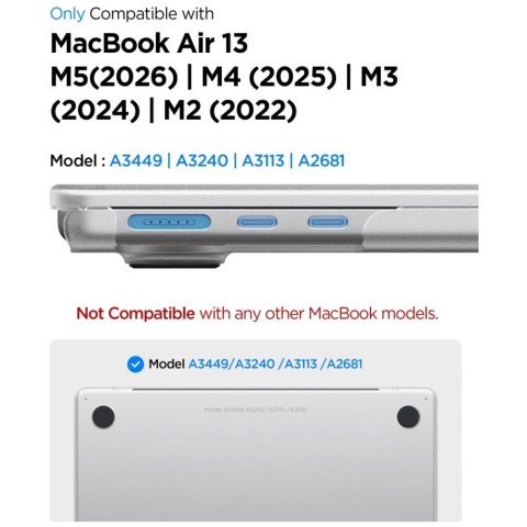 Etui Spigen AirSkin do MacBook Air 13" M2-M5 2023-2026 frost clear