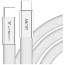 Kabel Verbatim Sync & Charge SoftTouch USB-C do USB-C 60W PD3.0 120cm biały 30274