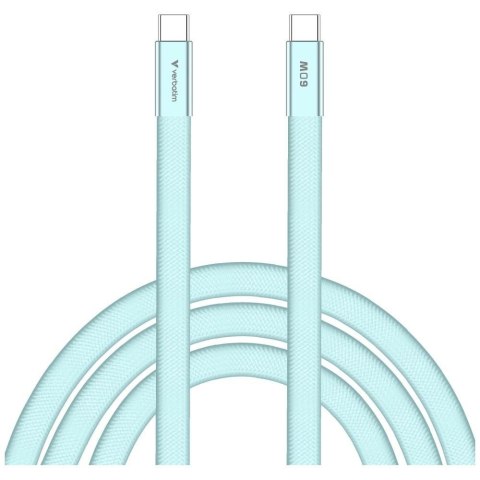 Kabel Verbatim Sync & Charge SoftTouch USB-C do USB-C 60W PD3.0 120cm niebieski 30273