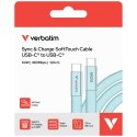 Kabel Verbatim Sync & Charge SoftTouch USB-C do USB-C 60W PD3.0 120cm niebieski 30273