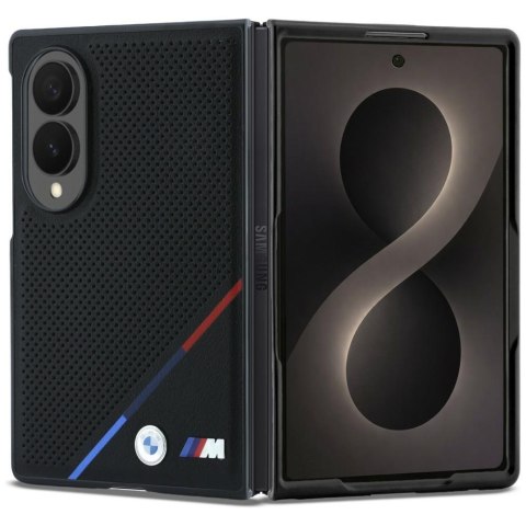 Etui BMW M Leather Perforated Tricolor Stripe Metal Logos MagSafe do Samsung Galaxy Z Fold8 czarny