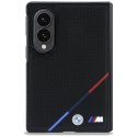 Etui BMW M Leather Perforated Tricolor Stripe Metal Logos MagSafe do Samsung Galaxy Z Fold8 czarny