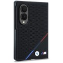 Etui BMW M Leather Perforated Tricolor Stripe Metal Logos MagSafe do Samsung Galaxy Z Fold8 czarny