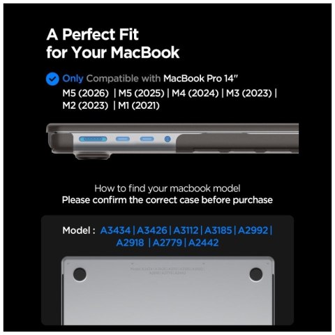 Etui Spigen AirSkin do MacBook Pro 14" M1-M5 Pro / M5 Pro Max 2021-2026 frost black