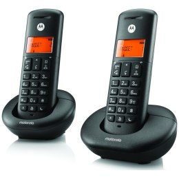 Telefon stacjonarny bezprzewodowy zestaw 2 szt. Motorola E202 czarny