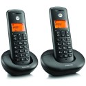 Telefon stacjonarny bezprzewodowy zestaw 2 szt. Motorola E202 czarny