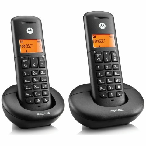 Telefon stacjonarny bezprzewodowy zestaw 2 szt. Motorola E202 czarny