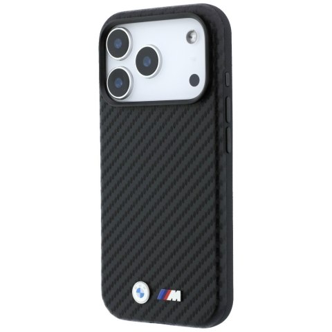 Etui BMW M Carbon Metal Logo MagSafe do iPhone 18 Pro / 17 Pro czarny