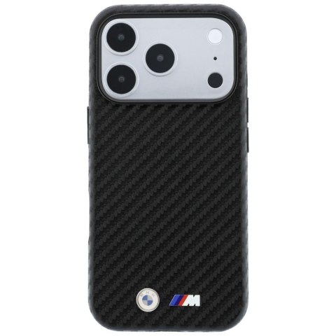 Etui BMW M Carbon Metal Logo MagSafe do iPhone 18 Pro / 17 Pro czarny