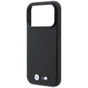 Etui BMW M Carbon Metal Logo MagSafe do iPhone 18 Pro / 17 Pro czarny