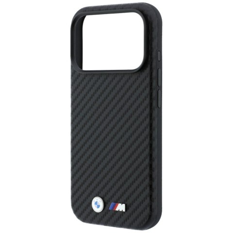 Etui BMW M Carbon Metal Logo MagSafe do iPhone 18 Pro / 17 Pro czarny