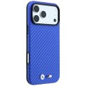 Etui BMW M Carbon Metal Logo MagSafe do iPhone 18 Pro / 17 Pro niebieski