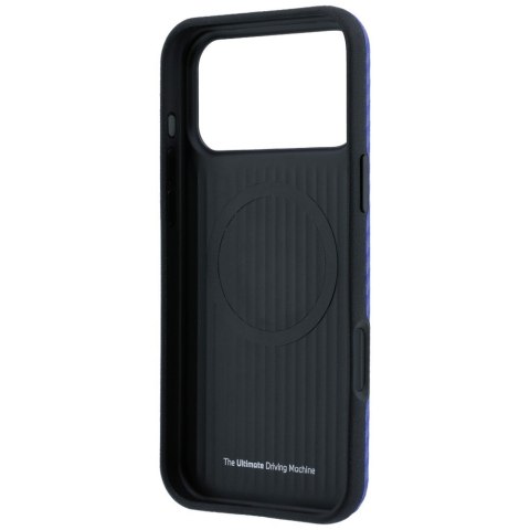 Etui BMW M Carbon Metal Logo MagSafe do iPhone 18 Pro / 17 Pro niebieski