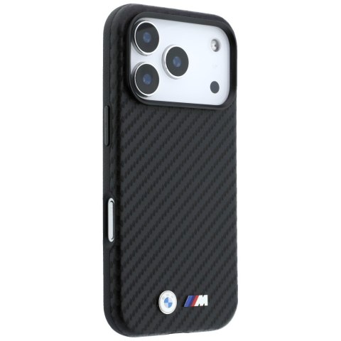 Etui BMW M Carbon Metal Logo MagSafe do iPhone 18 Pro Max / 17 Pro Max czarny