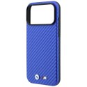 Etui BMW M Carbon Metal Logo MagSafe do iPhone 18 Pro Max / 17 Pro Max niebieski
