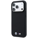 Etui BMW M Quadrille Kevlar Metal Logo MagSafe do iPhone 18 Pro / 17 Pro czarny