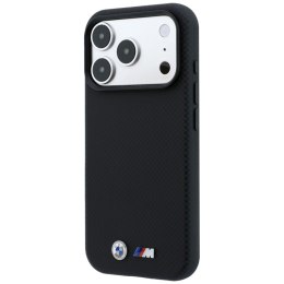 Etui BMW M Quadrille Kevlar Metal Logo MagSafe do iPhone 18 Pro / 17 Pro czarny