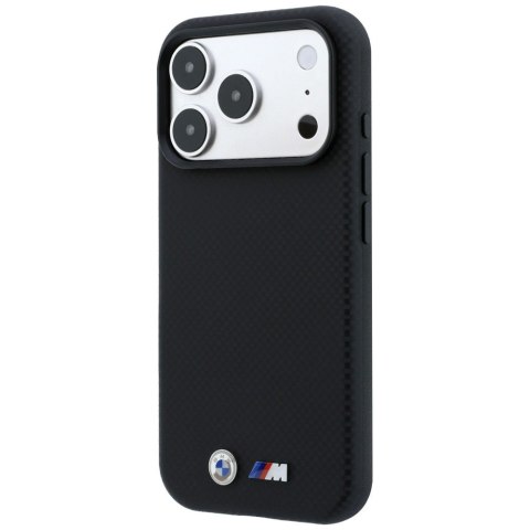 Etui BMW M Quadrille Kevlar Metal Logo MagSafe do iPhone 18 Pro Max / 17 Pro Max czarny