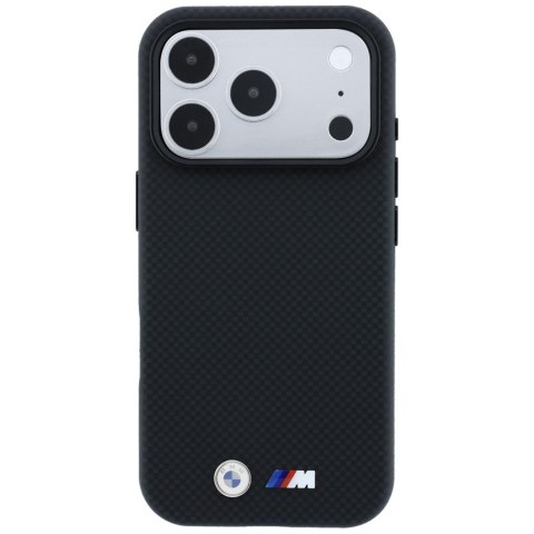 Etui BMW M Quadrille Kevlar Metal Logo MagSafe do iPhone 18 Pro Max / 17 Pro Max czarny