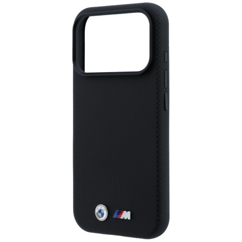 Etui BMW M Quadrille Kevlar Metal Logo MagSafe do iPhone 18 Pro Max / 17 Pro Max czarny