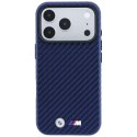 Etui BMW M Carbon Metal Logo MagSafe do iPhone 18 Pro / 17 Pro granatowy