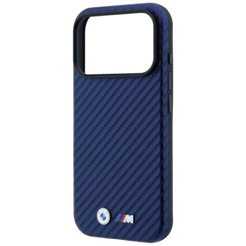 Etui BMW M Carbon Metal Logo MagSafe do iPhone 18 Pro Max / 17 Pro Max granatowy
